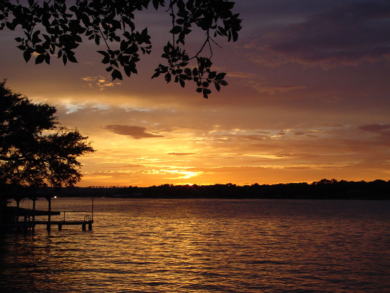 Buchanan Dam, TX Sunset on the Buchanan Dam as viewed from Inks Lake