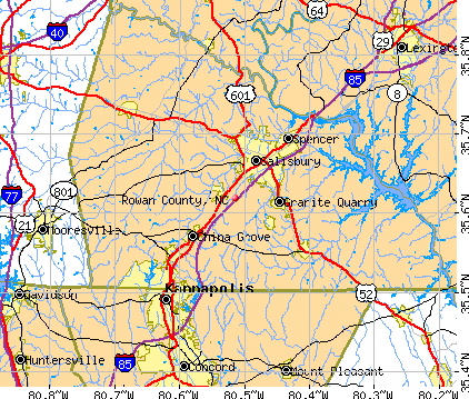 Rowan County Nc Map Rowan County, North Carolina Detailed Profile - Houses, Real Estate, Cost Of Living, Wages, Work, Agriculture, Ancestries, And More