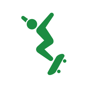スケボーピクトグラムイラストのフリー素材｜イラストイメージ スケートボード | Human Pictogram 2.0 (無料 人物ピクトグラム素材 2.0)
