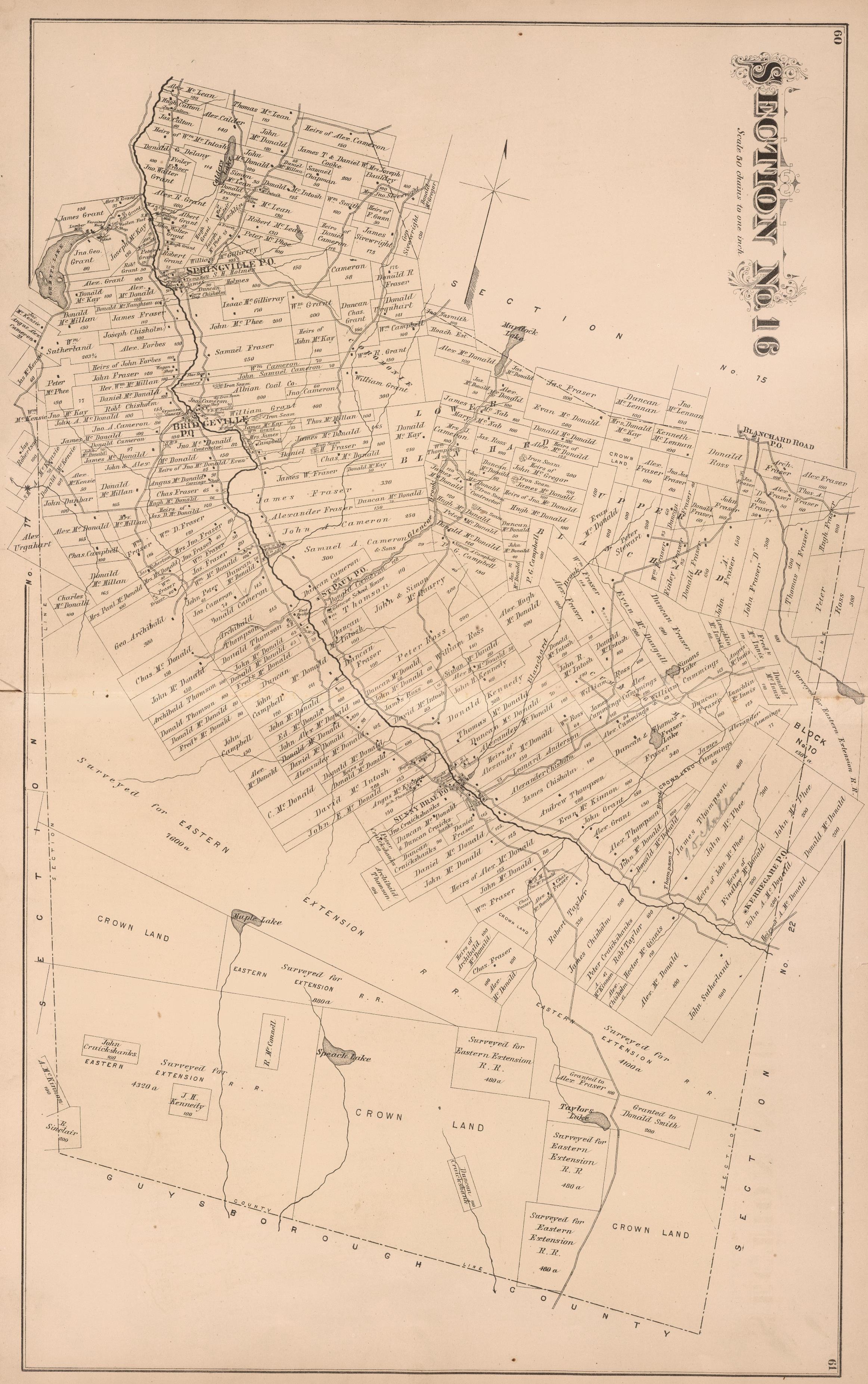 1879 Springville Map (Historical Atlas Of Pictou County) Pictou County