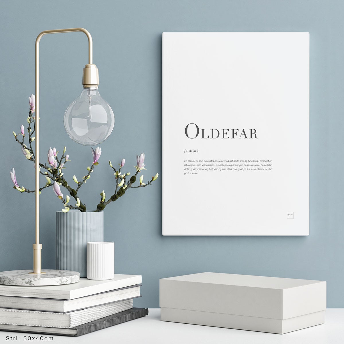 Oldefar poster med beskrivelse fra Pictureit.no Sjekk