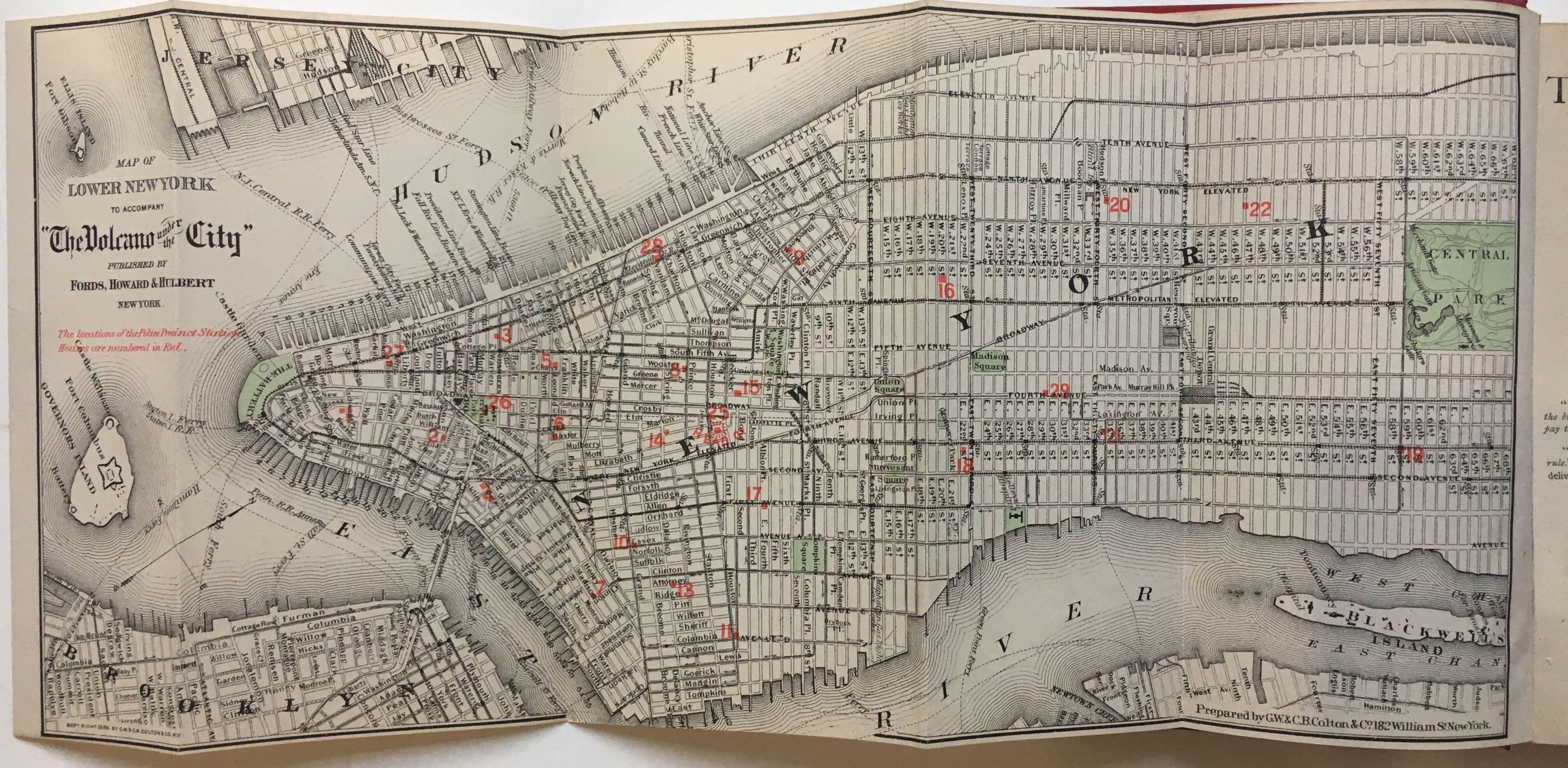 Map of Lower New York to The Volcano Under the City by COLTON