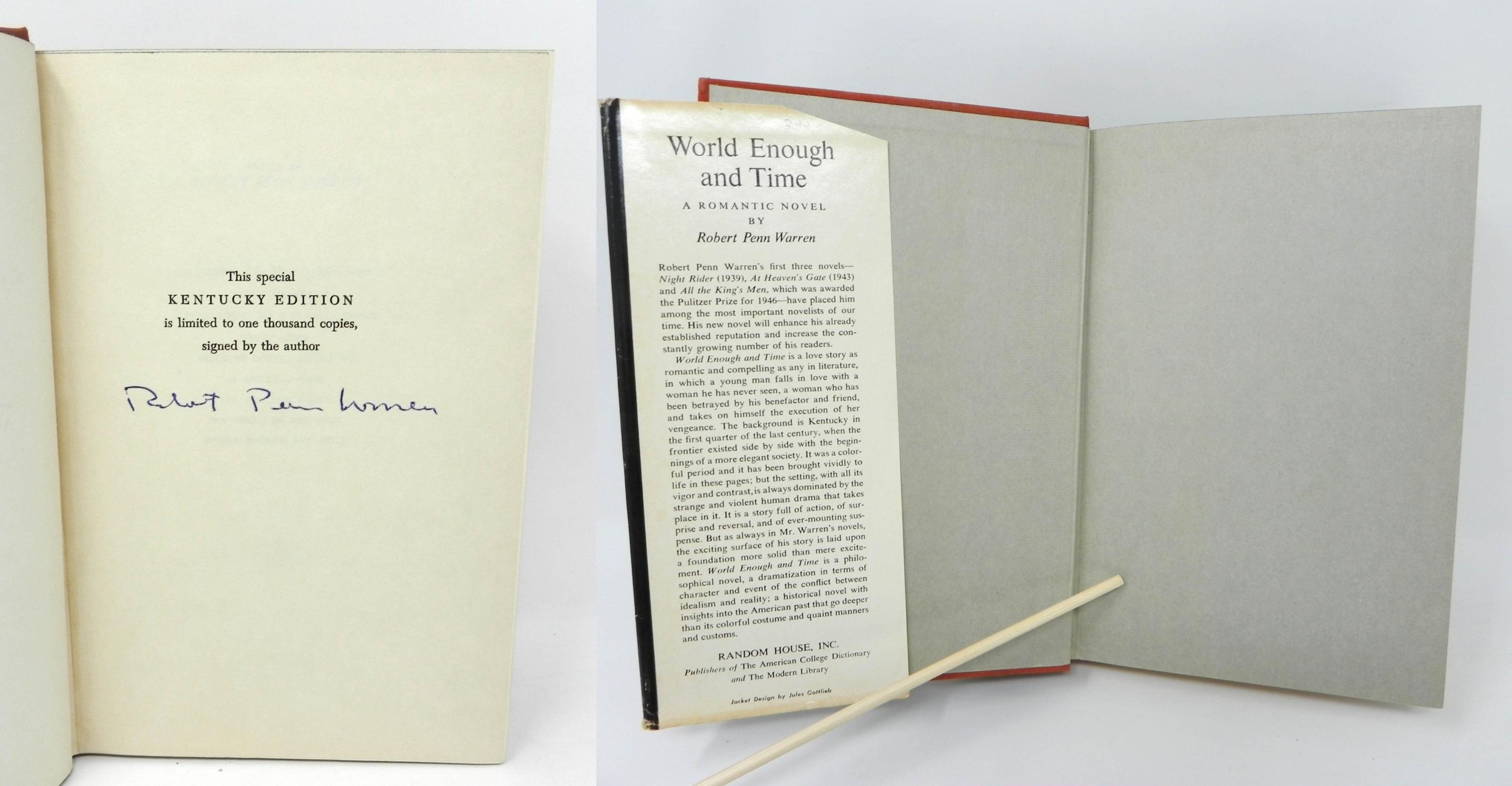 World Enough and Time (SIGNED) by Robert Penn Warren Very Good