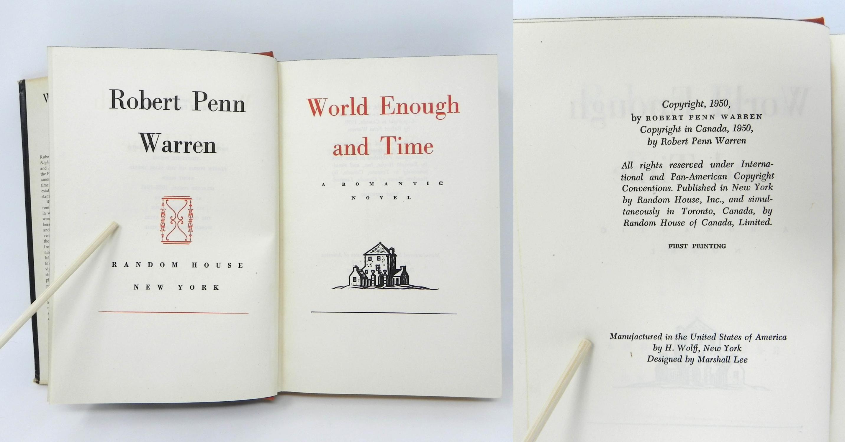 World Enough and Time (SIGNED) by Robert Penn Warren Very Good