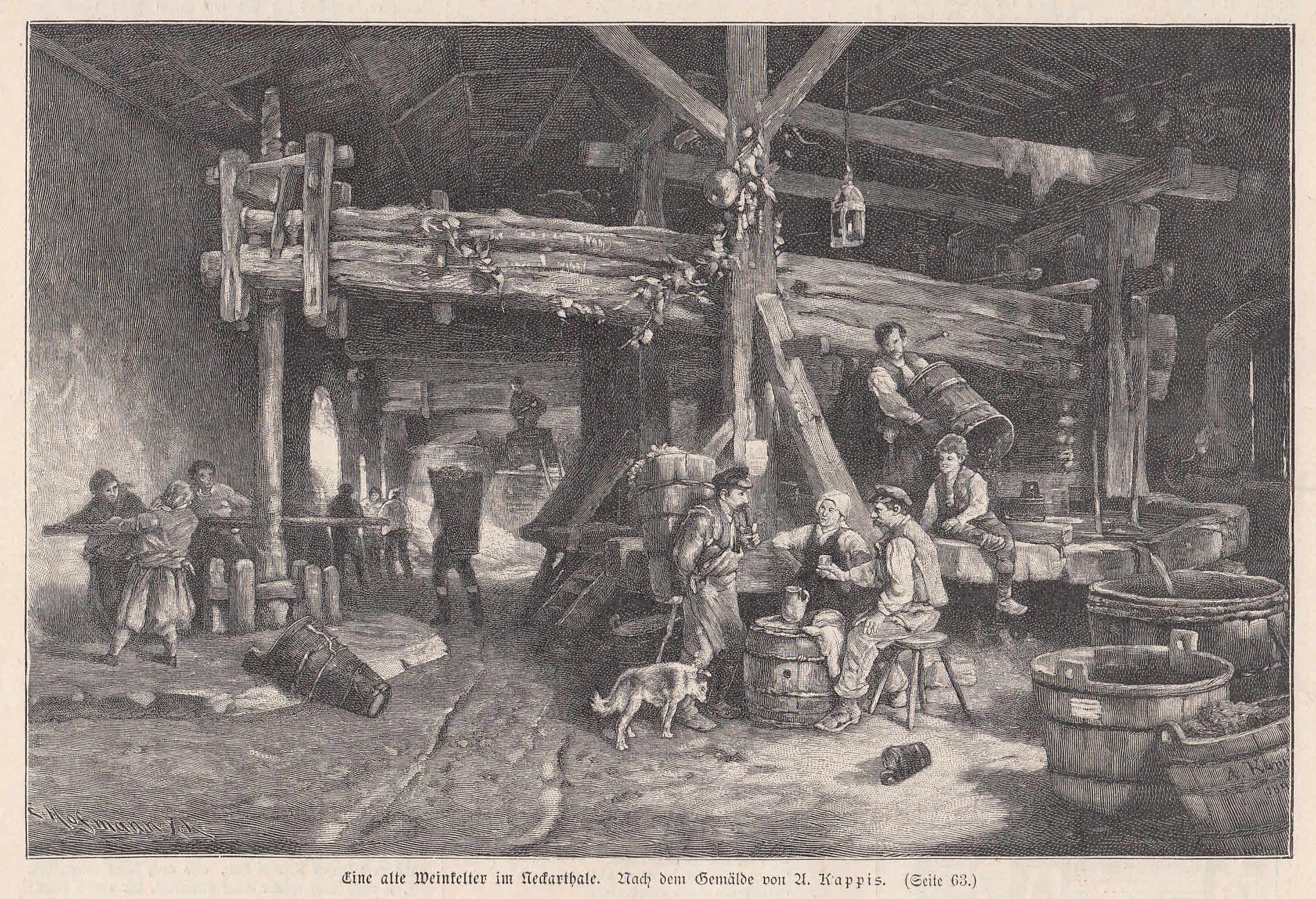 Eine alte Weinkelter in Uhlbach im Neckartal (die Kelter