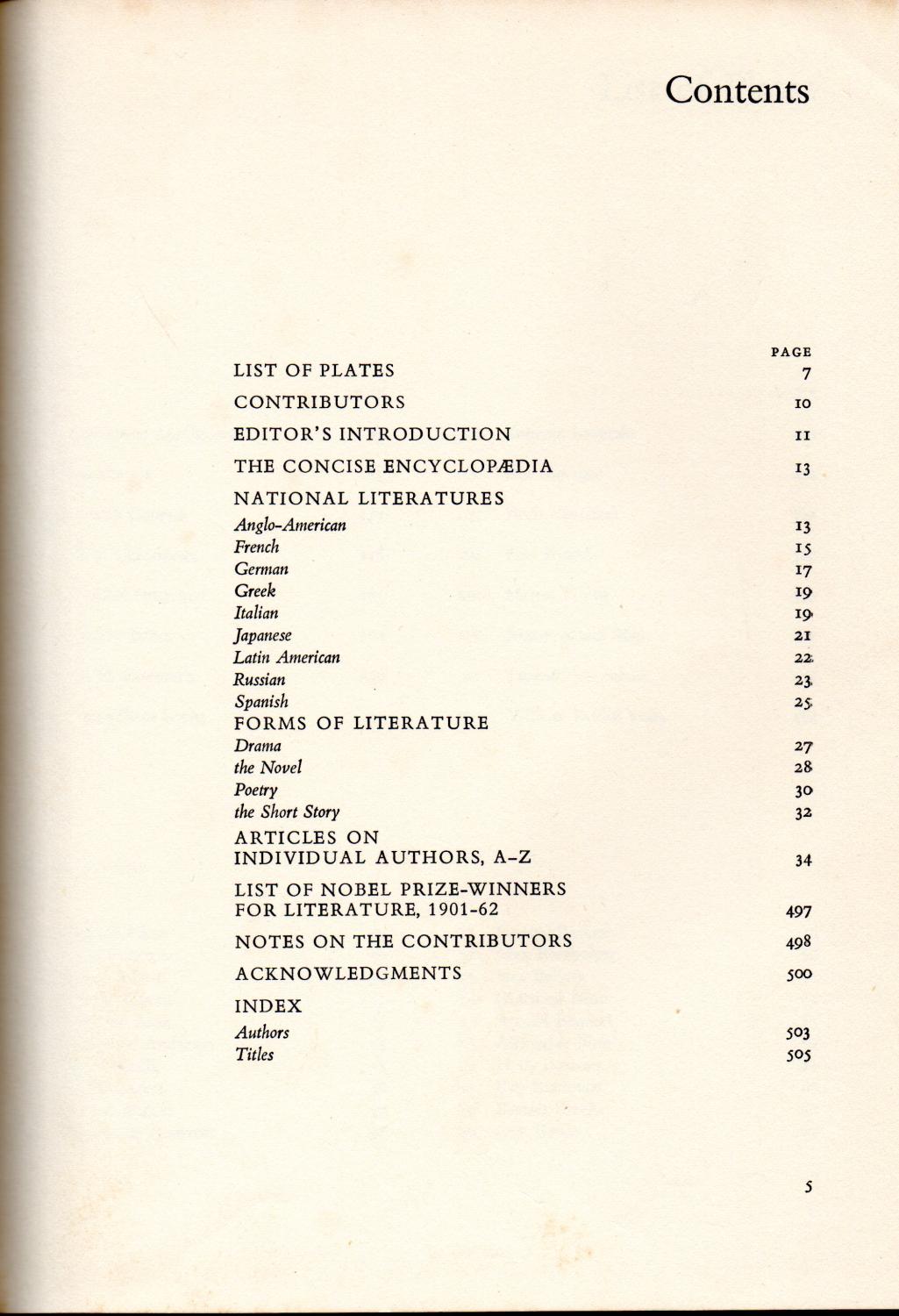 MODERN WORLD LITERATURE, The Concise Encyclopaedia of by GEOFFREY