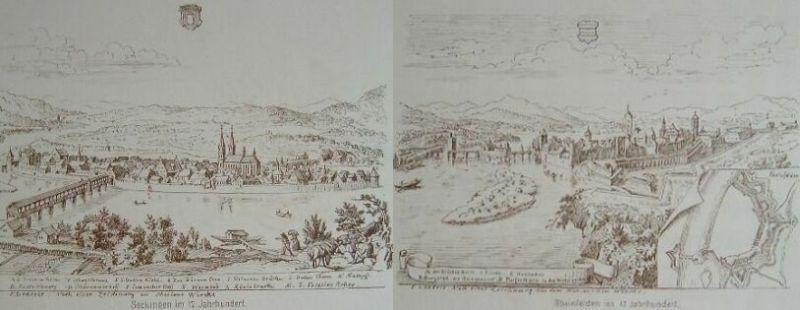 Seckingen im 17. Jahrhundert. von OriginalFederLithographie
