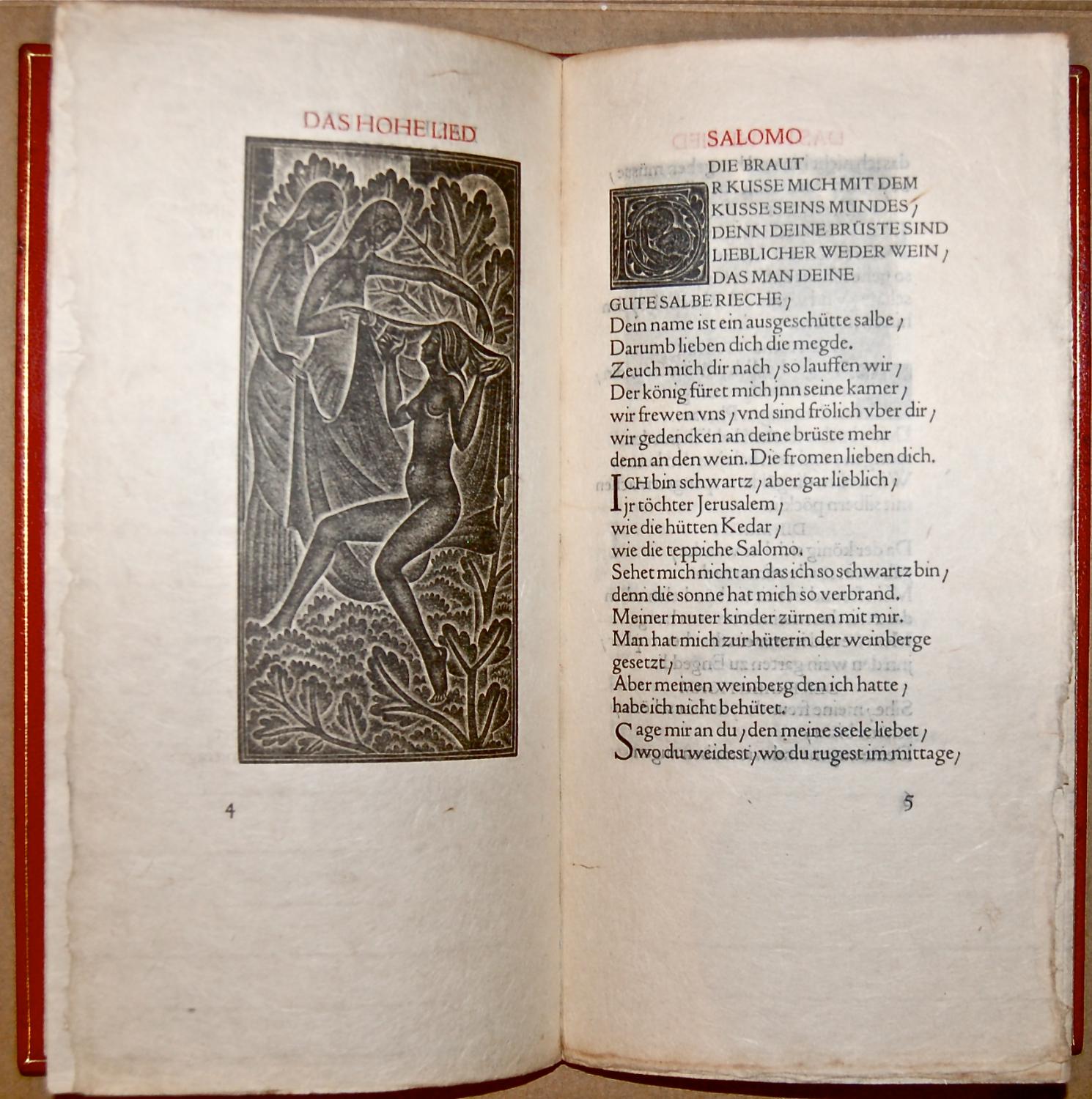 Das Hohe Lied, Leipzig, InselVerlag, 1931. von Cranach Presse]. SALOMO
