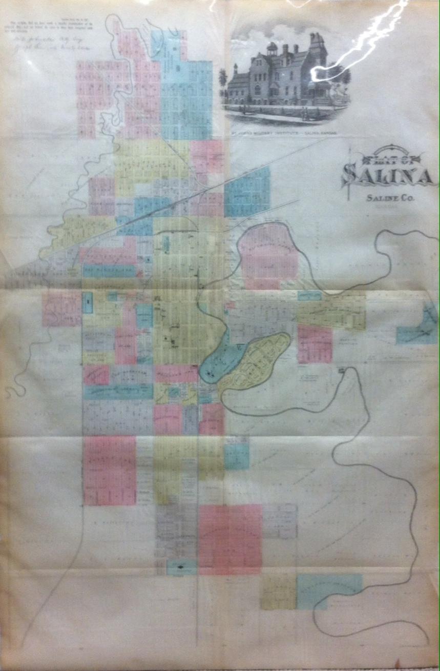 City of Salina, Saline Co. Kansas Map (1887) Map Back of Beyond