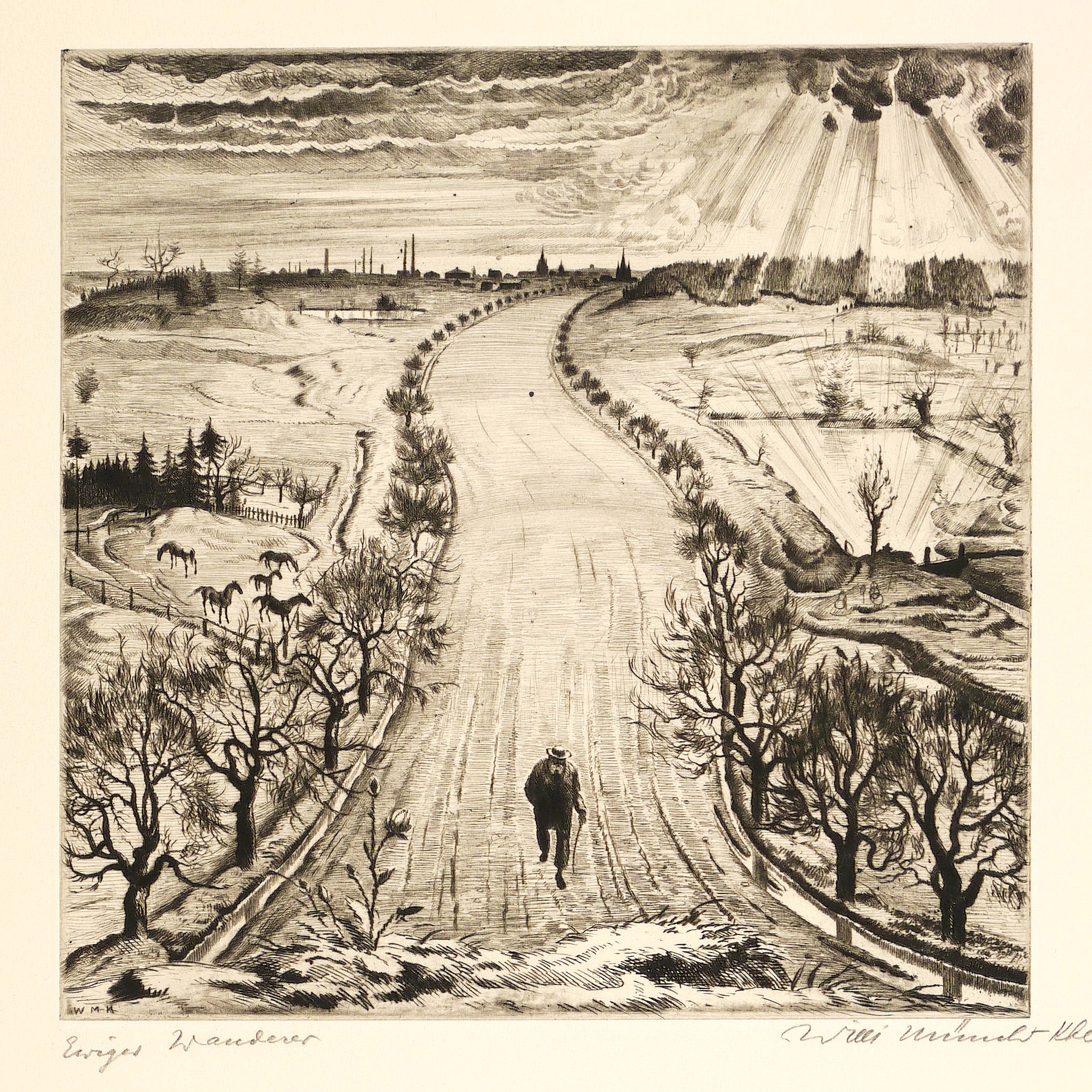 Munch Khe Willi Ewiger Wanderer 0 Signed By Author S Kunst Nbsp Nbsp Grafik Nbsp Nbsp Poster Galerie Himmel