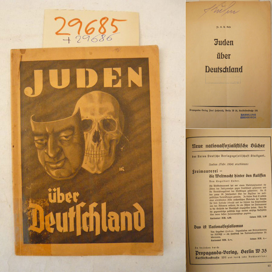 Juden über Deutschland Dieses Buch wird von uns nur zur