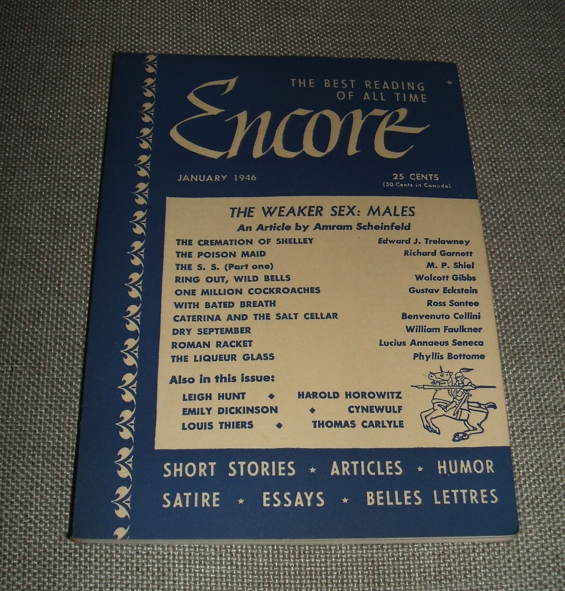 Encore January 1946 by Edited by Harrison Smith with stories and