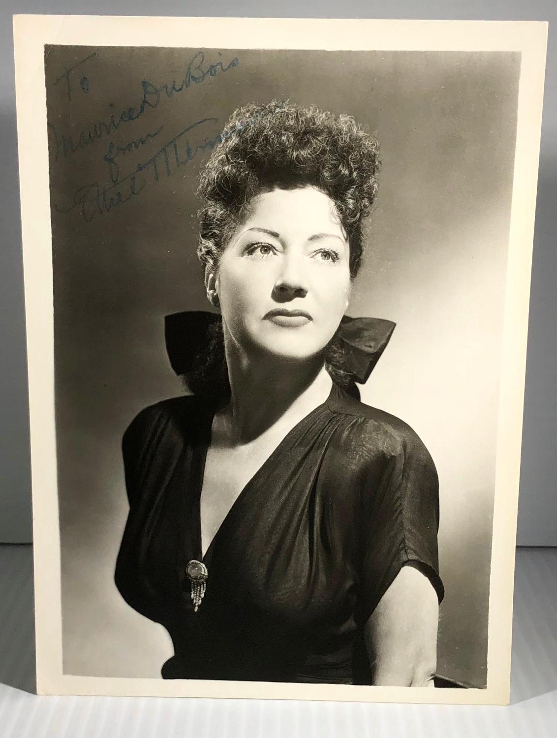 Ethel Merman. Original Black and White Photograph. Signed par
