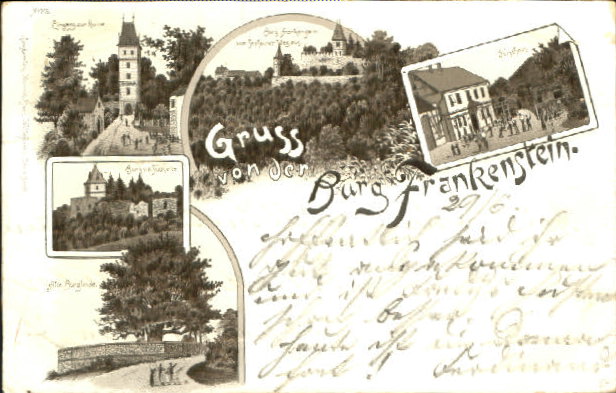 Postkarte Carte Postale 40476087 Frankenstein Frankenstein Burg Forsthaus X 1896 Manuscript Nbsp Nbsp Paper Nbsp Collectible Versandhandel Boeger