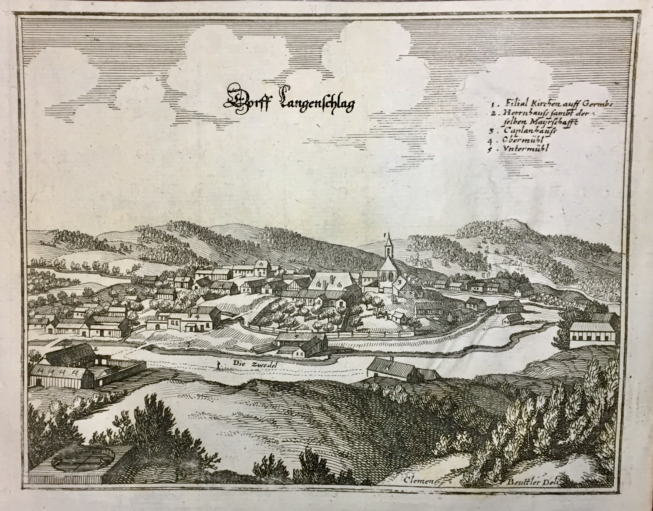 Dorff Langenschlag Marktgemeinde Langschlag Im Waldviertel Im Bezirk Zwettl Niederosterreich Original Kupferstich 1656 Aus Matthaeus Merian S Topographia Provinciarum Austriacarum Nach Clemens Beuttler Art Nbsp Nbsp Print Nbsp Nbsp Poster