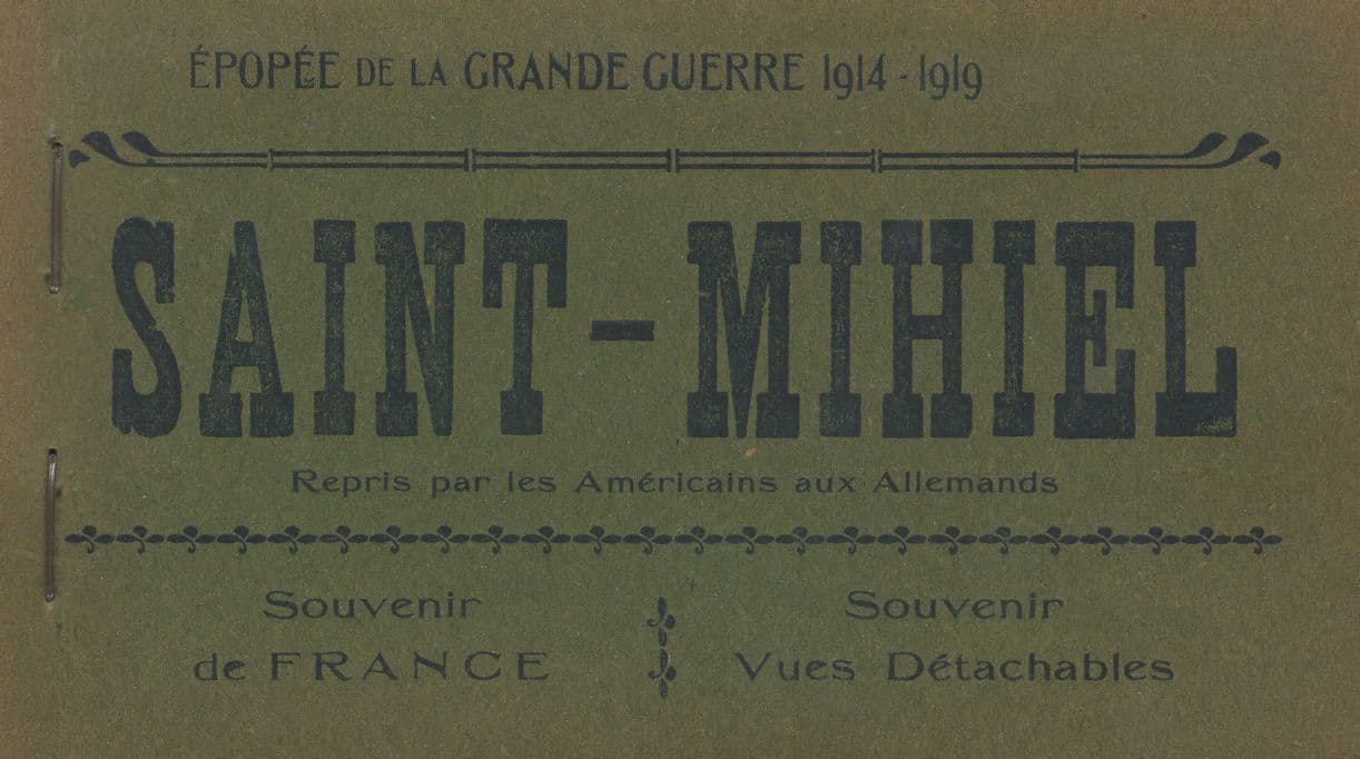 Saint Mihiel 24x WW1 War French Antique Postcard Book Manuscript