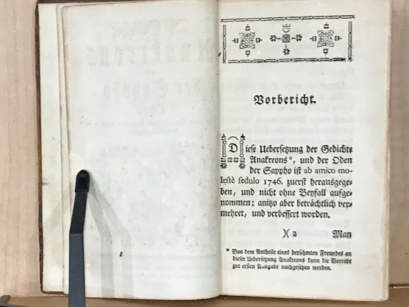 Die Gedichte Unakreons und der Sappho Oden Good Hardcover (1760