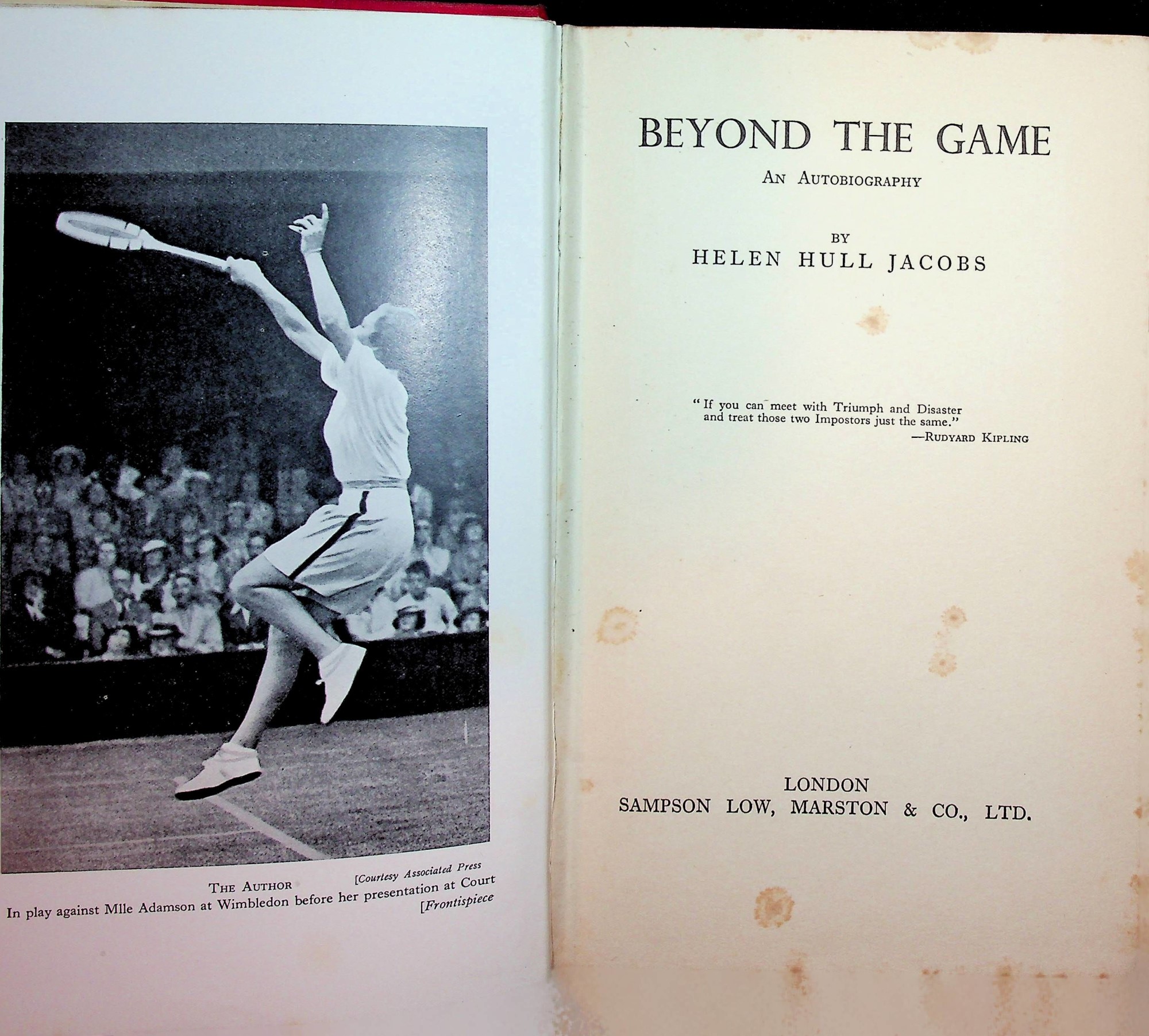 7 Book Collection of Tennis History and Famous Players by Various Very