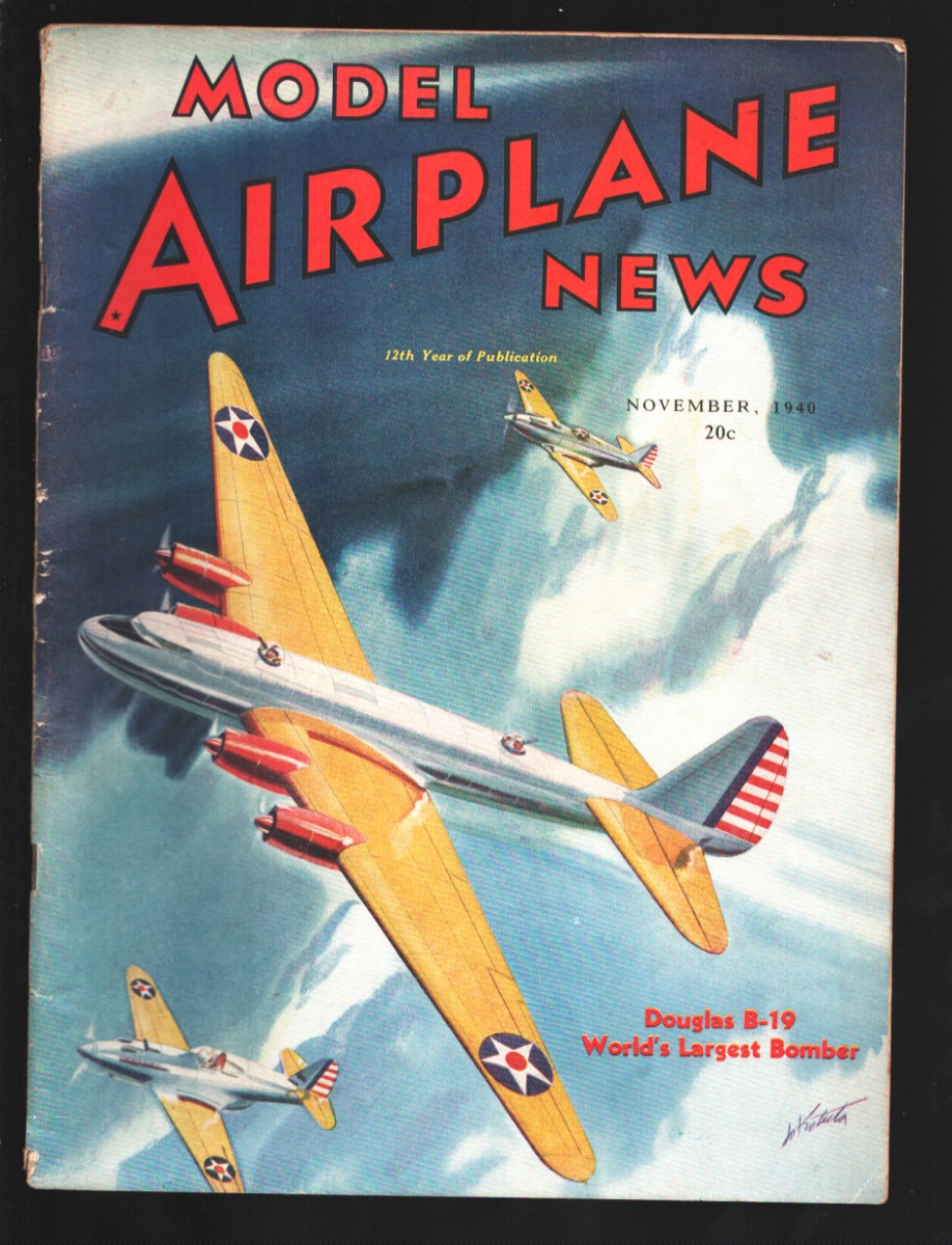 Model Airplane News 11/1940Douglas B19 World's Largest Bomber pulp