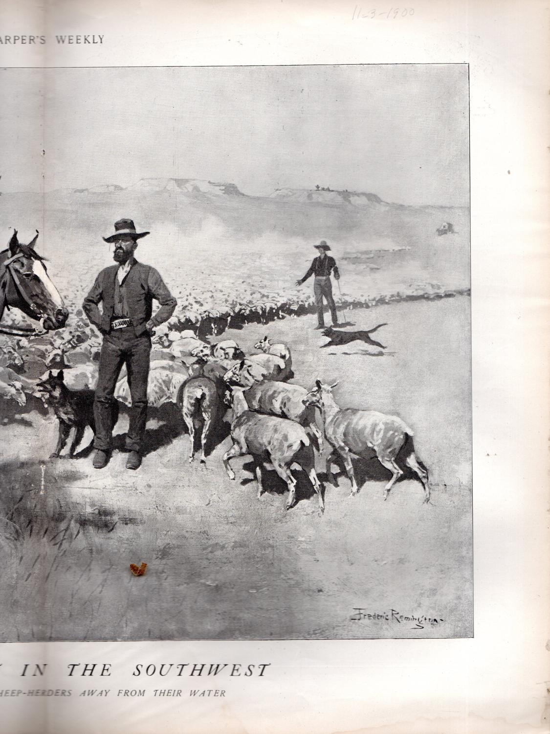 ENGRAVING'The Drought in the Southwest'.engraving from Harper's Weekly