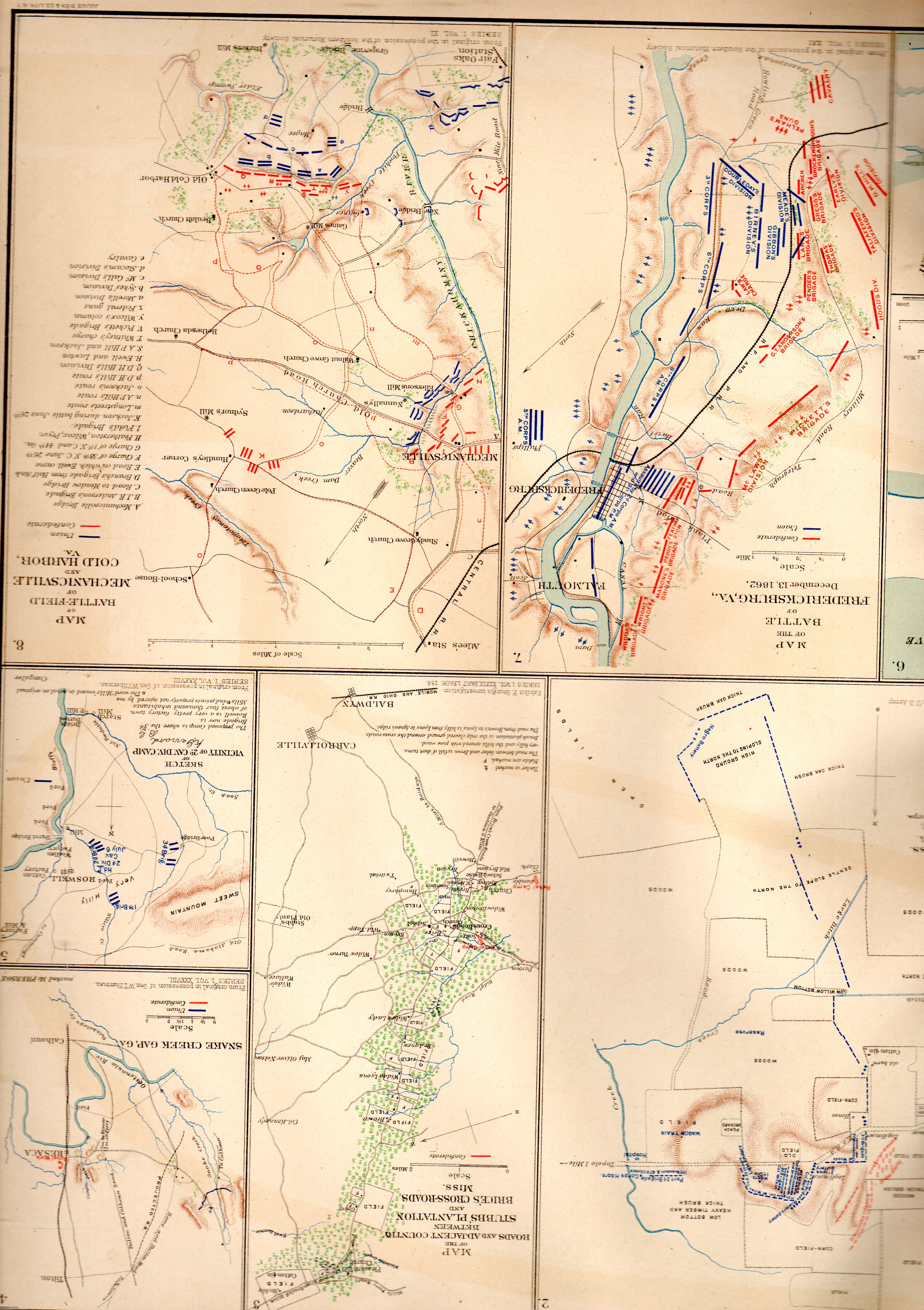 MAP 8 Section Map, Including Battle of Fredericksburg, Virginia, Fort