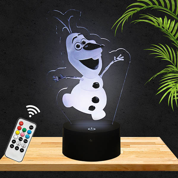 Olaf 3D LED Lamp with a base of your choice! PictyourLamp