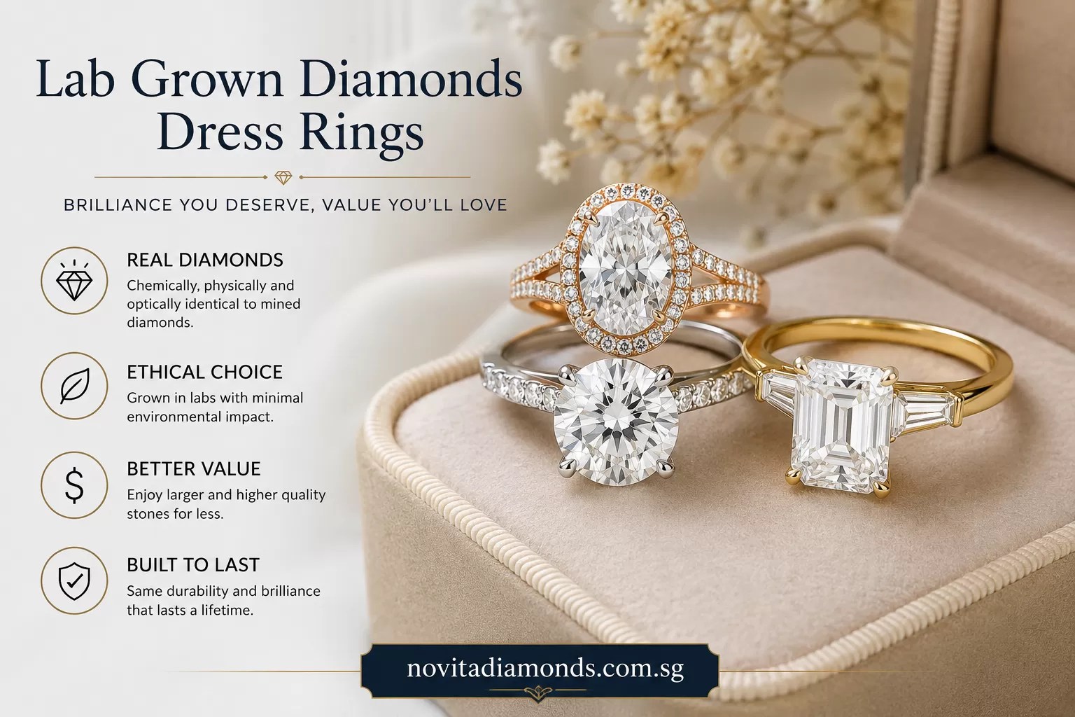 lab grown diamonds dress rings
