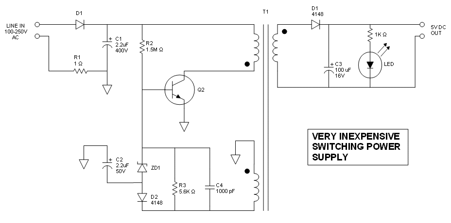 Cheapest SMPS Circuit Using MJE13005 Homemade Circuit