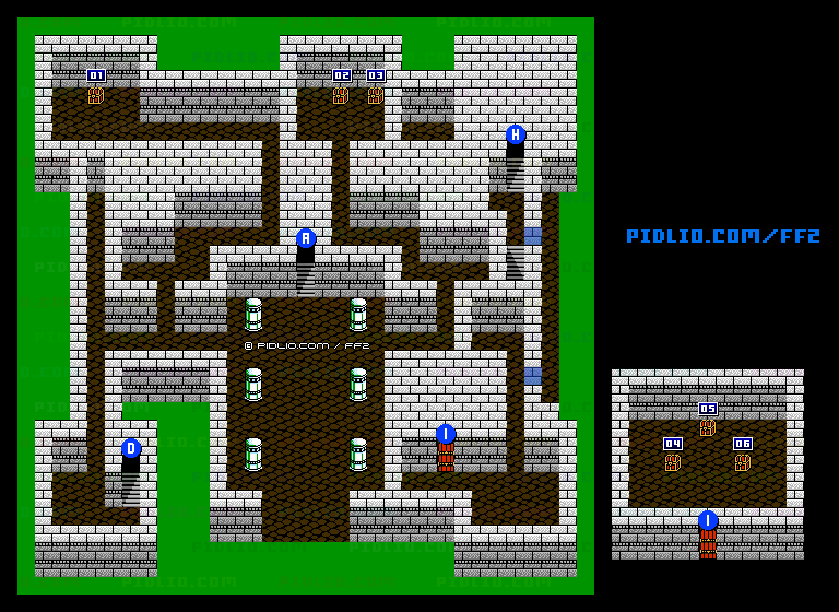 FC版FF2 フィン城のマップ ／ FF2攻略・全マップ完備 ／ リメイク版ソウル・オブ・リバース対応：ファイナル