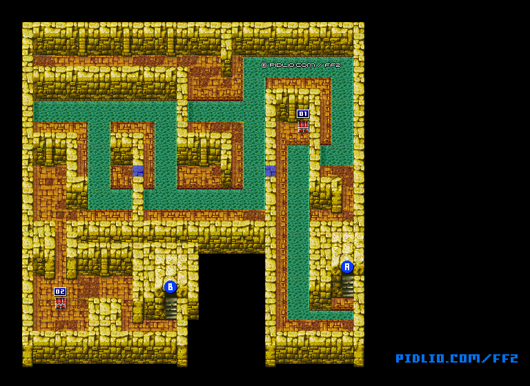 リメイク版FF2 バフスクの町のマップ ／ FF2攻略・全マップ完備 ／ リメイク版ソウル・オブ・リバース対応