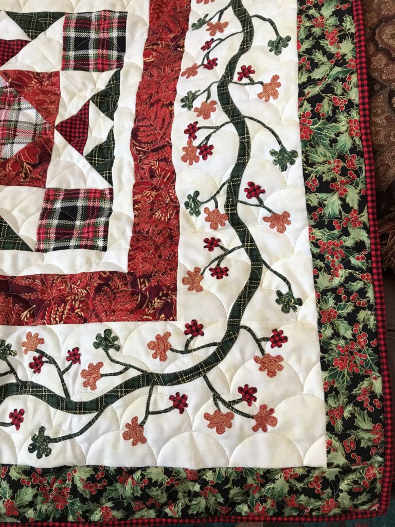 Around the Fireplace Christmas quilt Pieced Brain