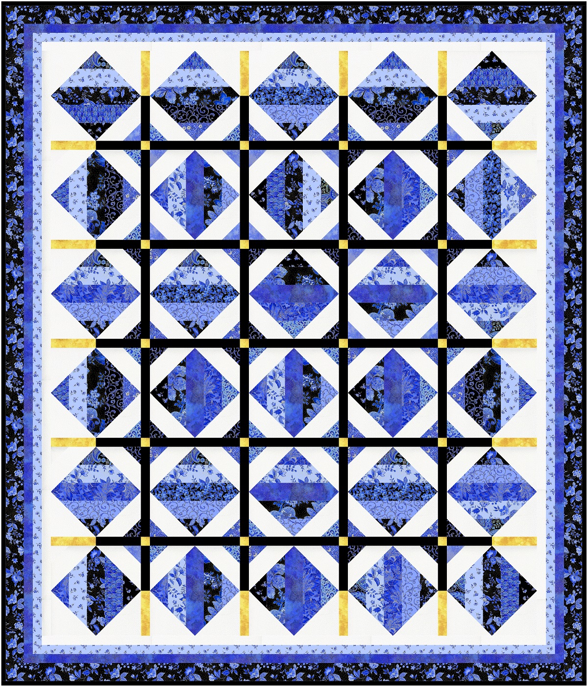 Free quilt pattern using 2.5" fabric strips Pieced Brain