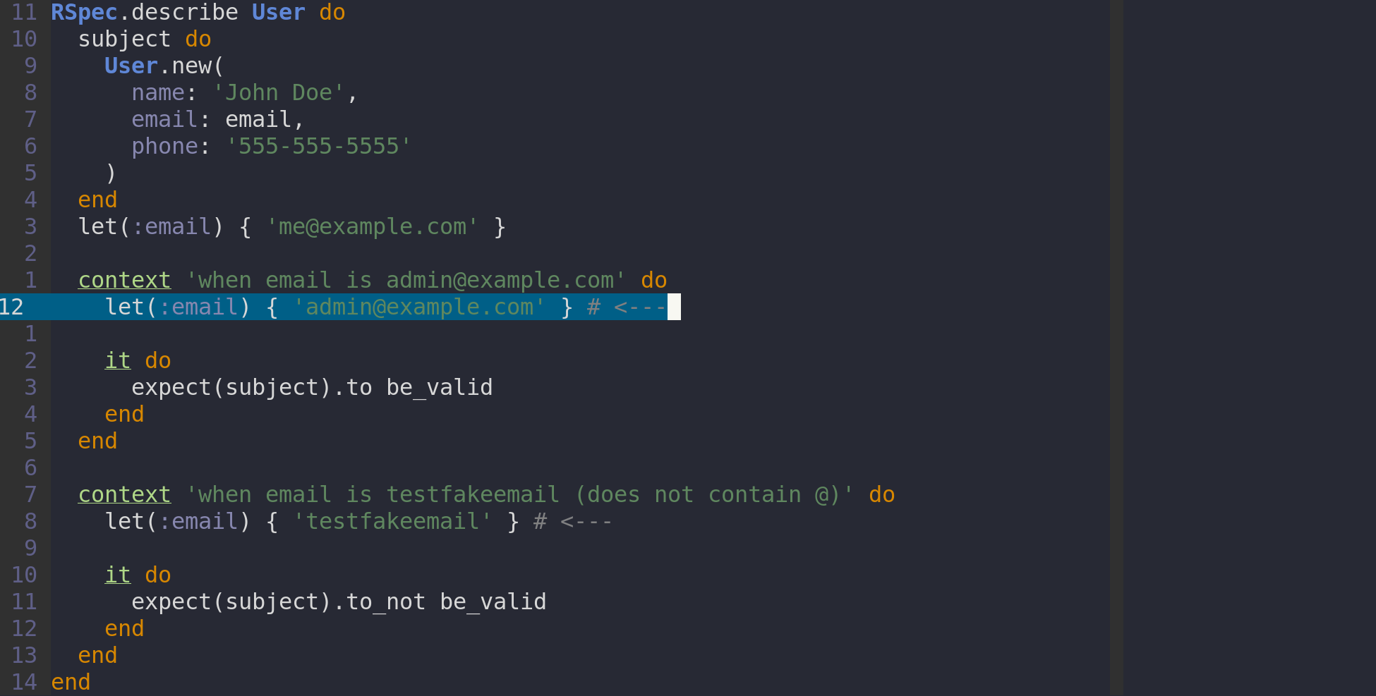 Using Let and Context to Modularize RSpec Tests