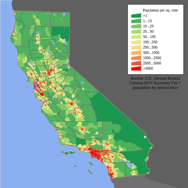 California Population By County Map Perla Brandais