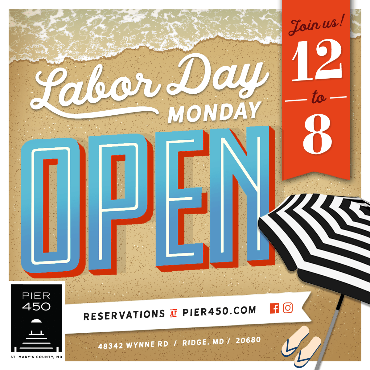 Celebrate Labor Day at P450! Pier450 in St. Mary's County, MD