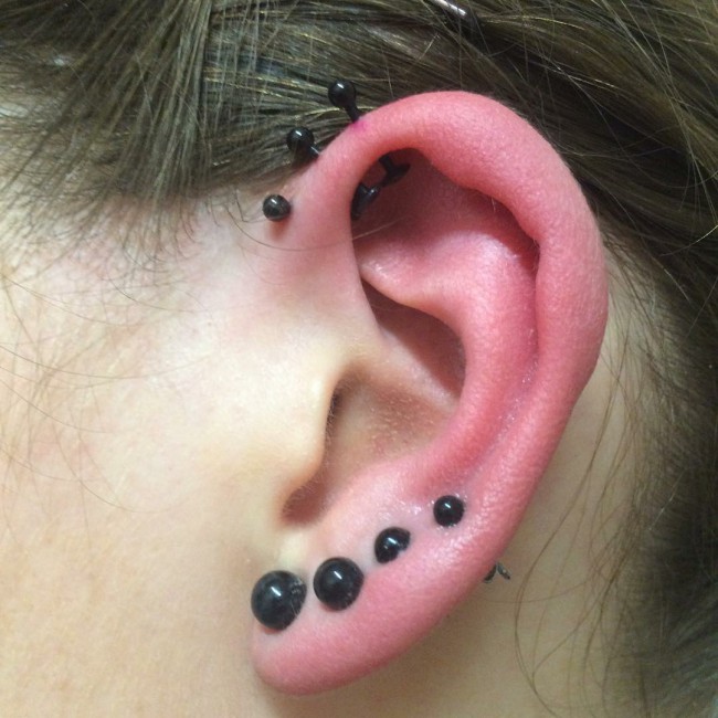 Triple Forward Helix Piercing [50 Ideas] Pain Level, Healing Time