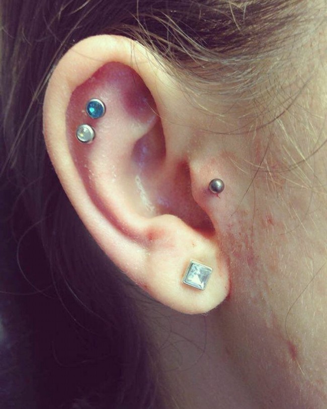 Double Cartilage Piercing [50 Ideas] Pain Level, Healing Time, Cost
