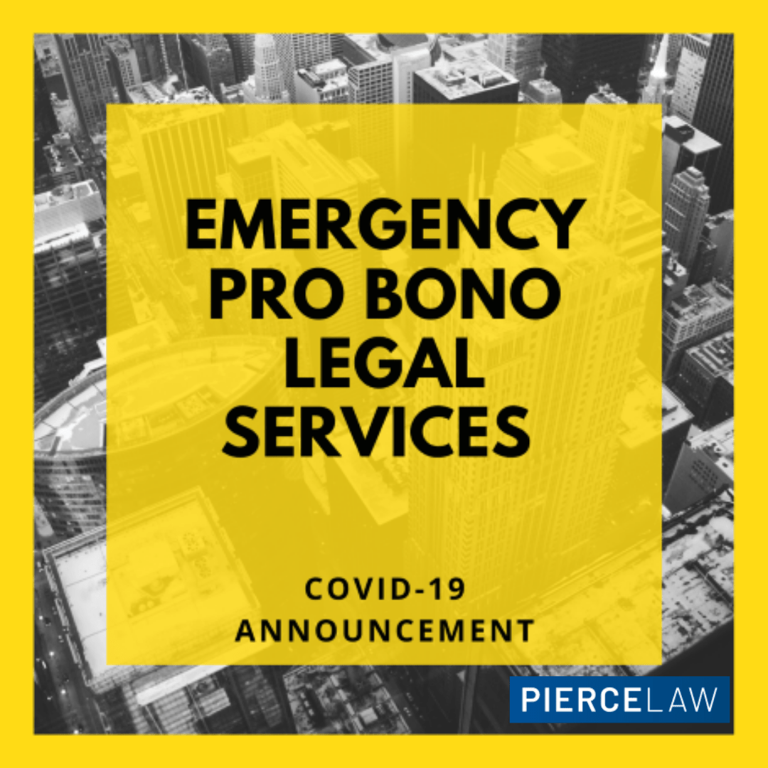 COVID19 Announcement Emergency Pro Bono Legal Services to Protect At