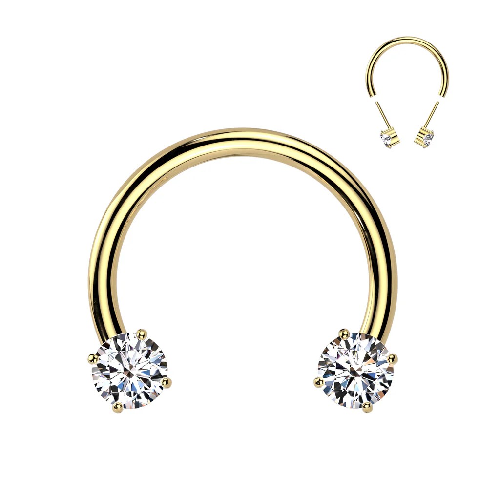 Circular Barbell TITANIUM Threadless Gems Piercing King