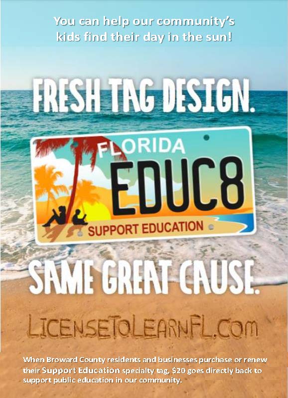New "Support Education" License Plate Benefit Broward