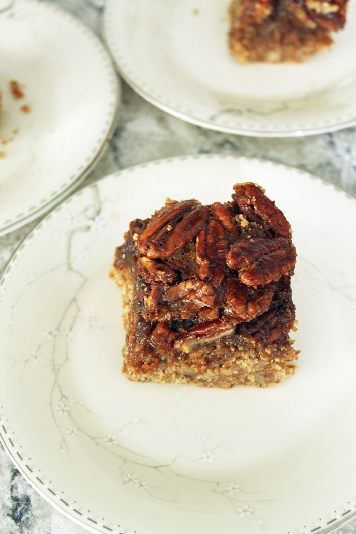 Pecan Bars with Pecan Sandie Crust Pies and Plots