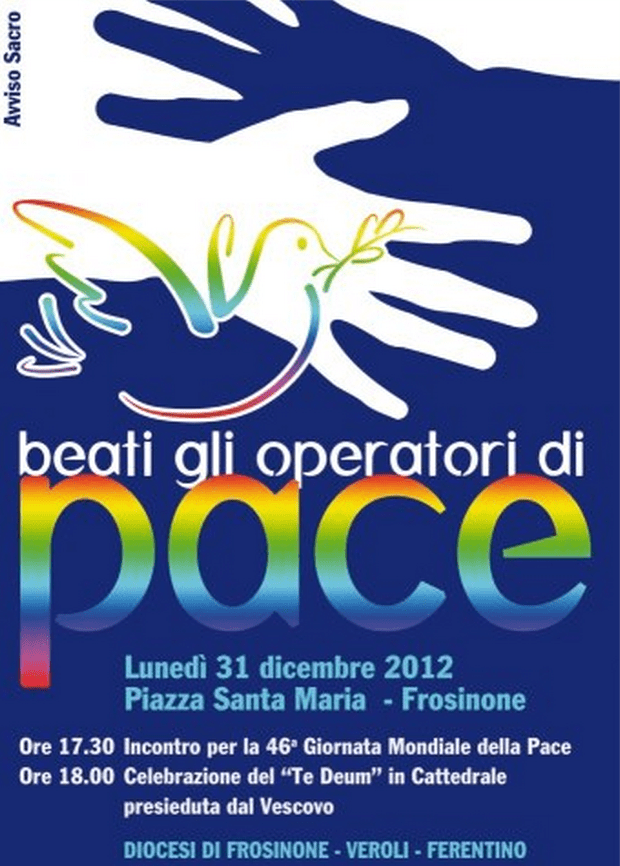 Beati gli operatori di pace, incontro di preghiera il 31 dicembre a