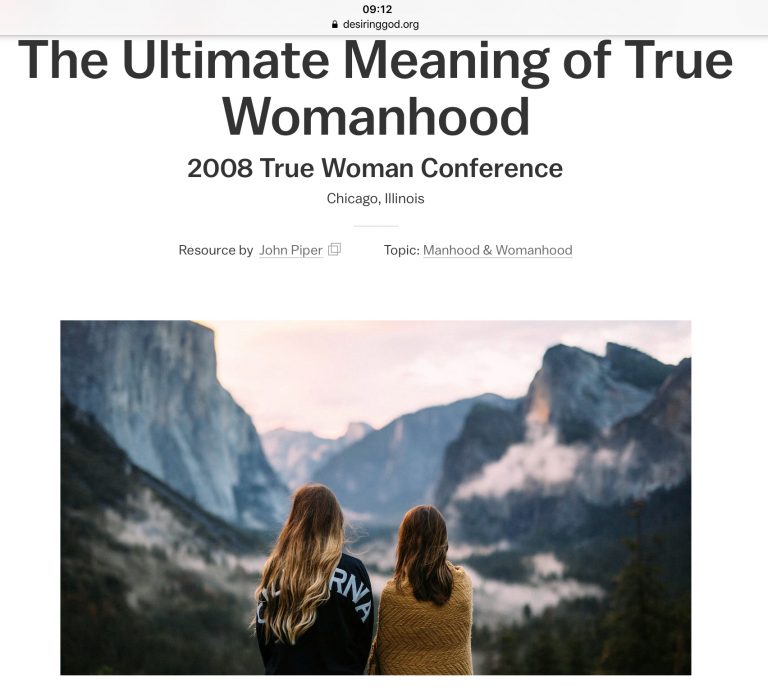 The Ultimate Meaning of True Womanhood, John Piper English and