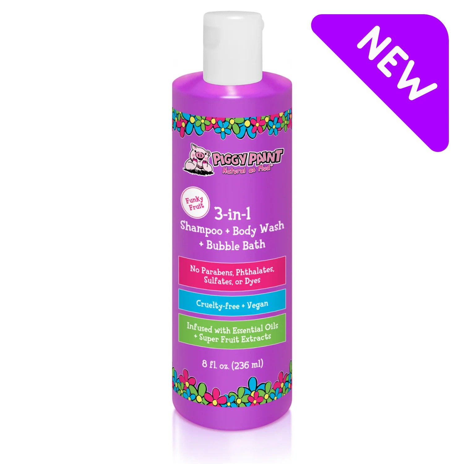 3in1 Shampoo + Body Wash + Bubble Bath Piggy Paint