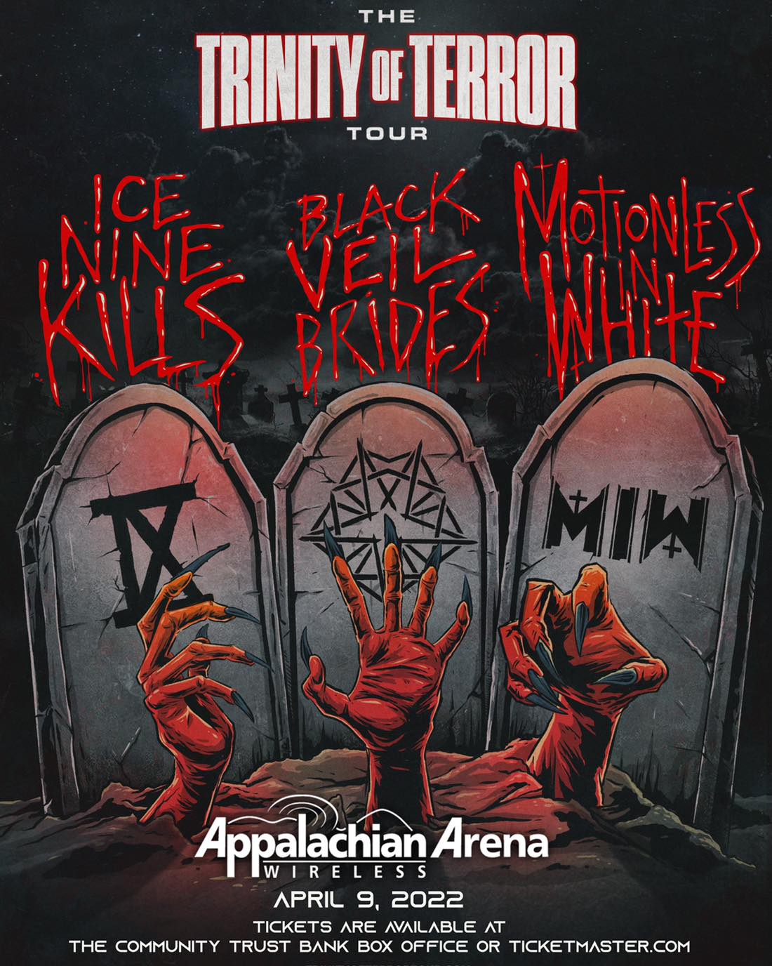 The Trinity of Terror Tour Black Veil Brides/ Motionless In White/ Ice