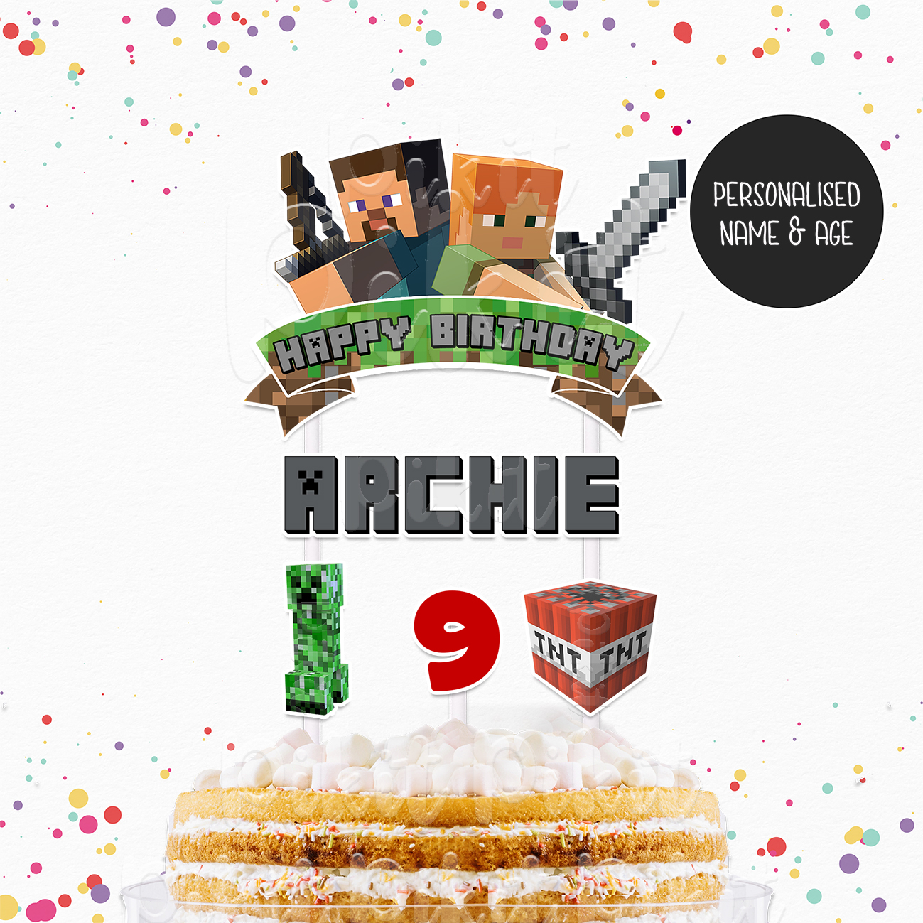 MINECRAFT Cake Topper Pikit Kids
