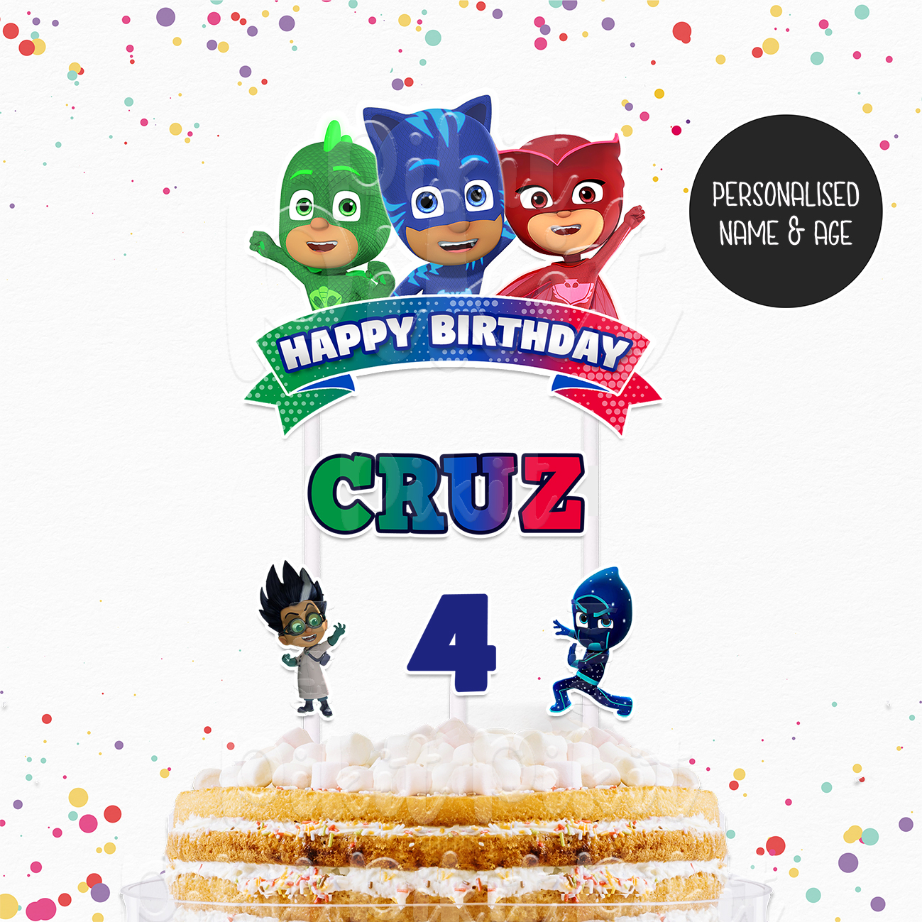 PJ MASK Cake Topper Pikit Kids