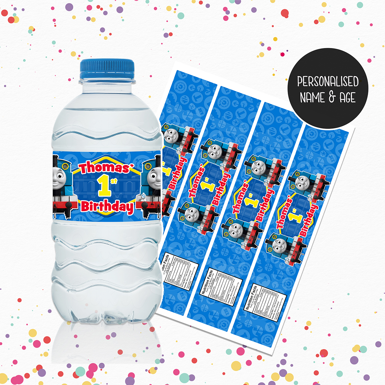 THOMAS AND FRIENDS Water Bottle Labels Pikit Kids