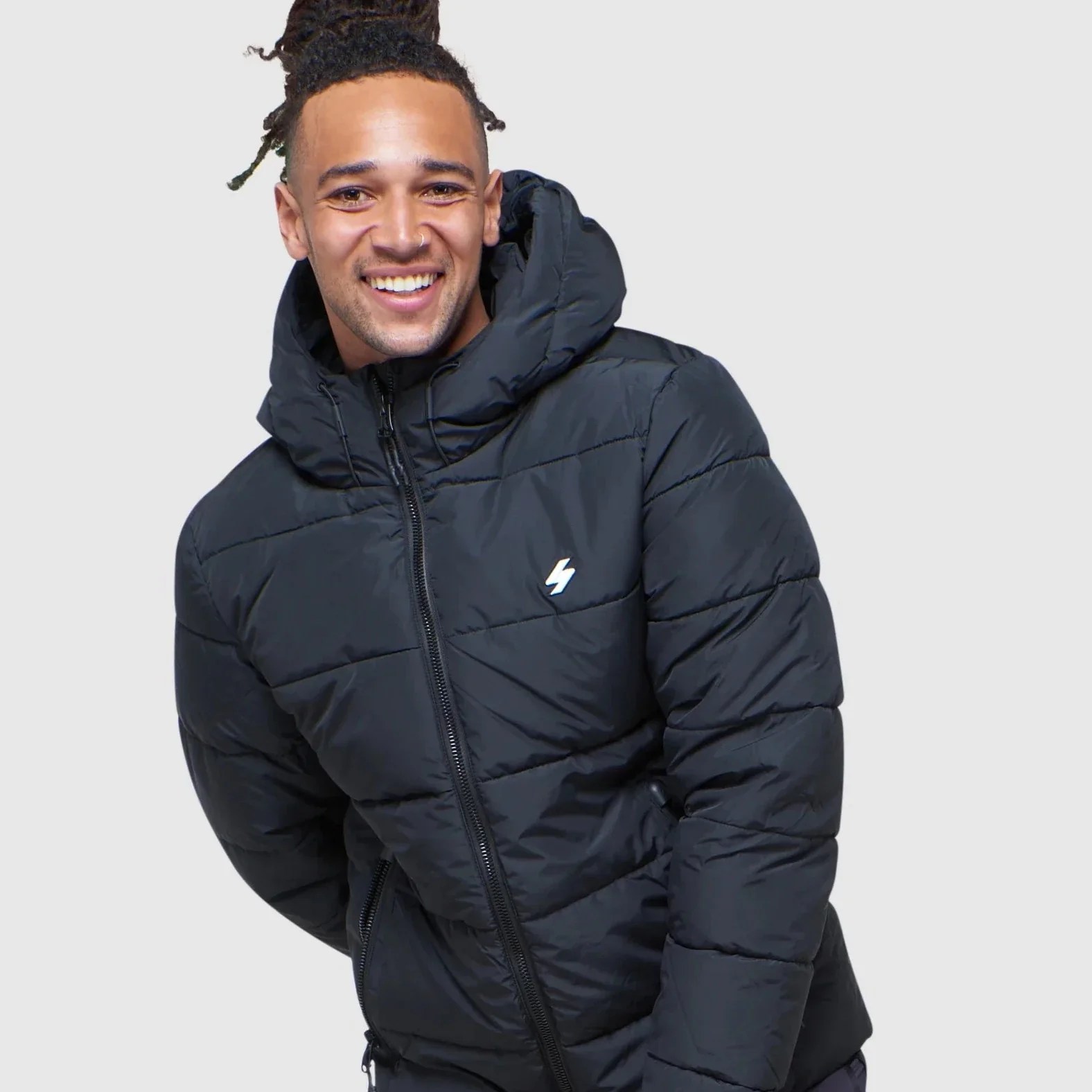 Hooded Sports Puffer Jacket (M) Pikkori Sport