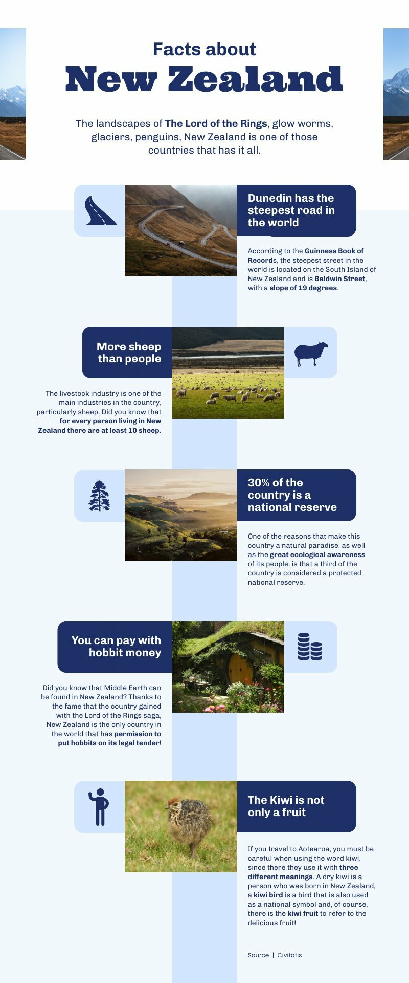 Facts About New Zealand Free Infographic Template Piktochart